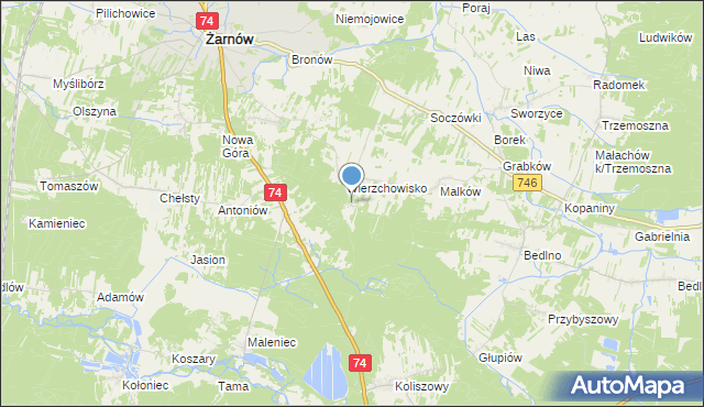 mapa Górki Wierzchowisko, Górki Wierzchowisko na mapie Targeo